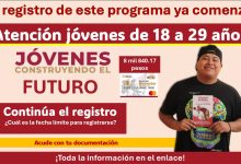 Jóvenes Construyendo el Futuro: Continúa el registro ¿Cuál es la fecha límite para registrarse?