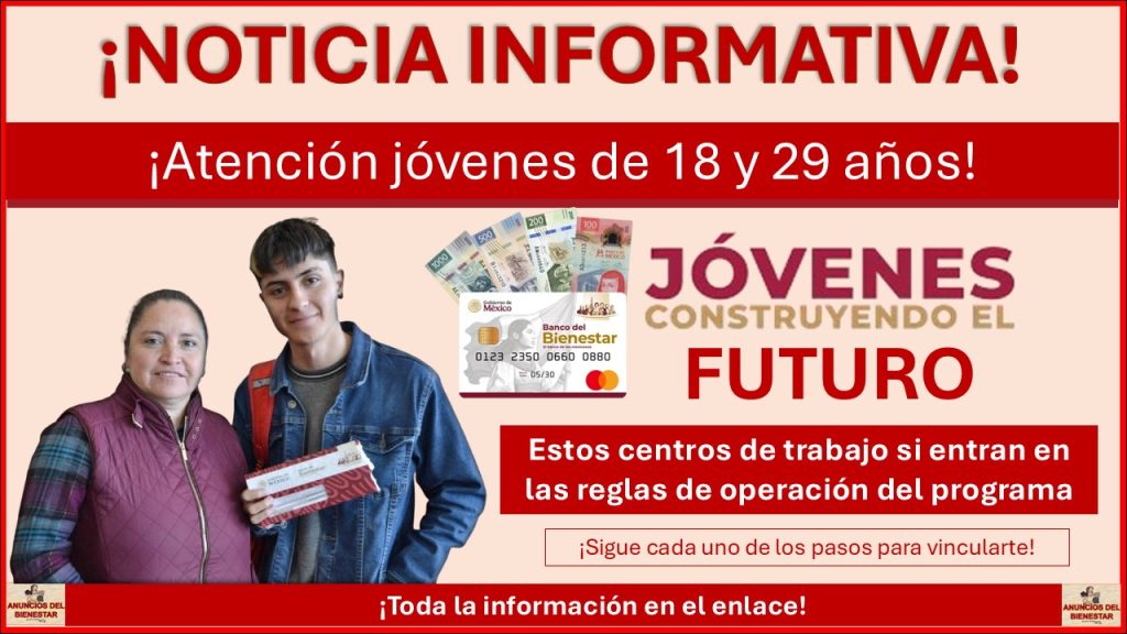 Jóvenes Construyendo el Futuro: Estos centros de trabajo si entran en las reglas de operación del programa