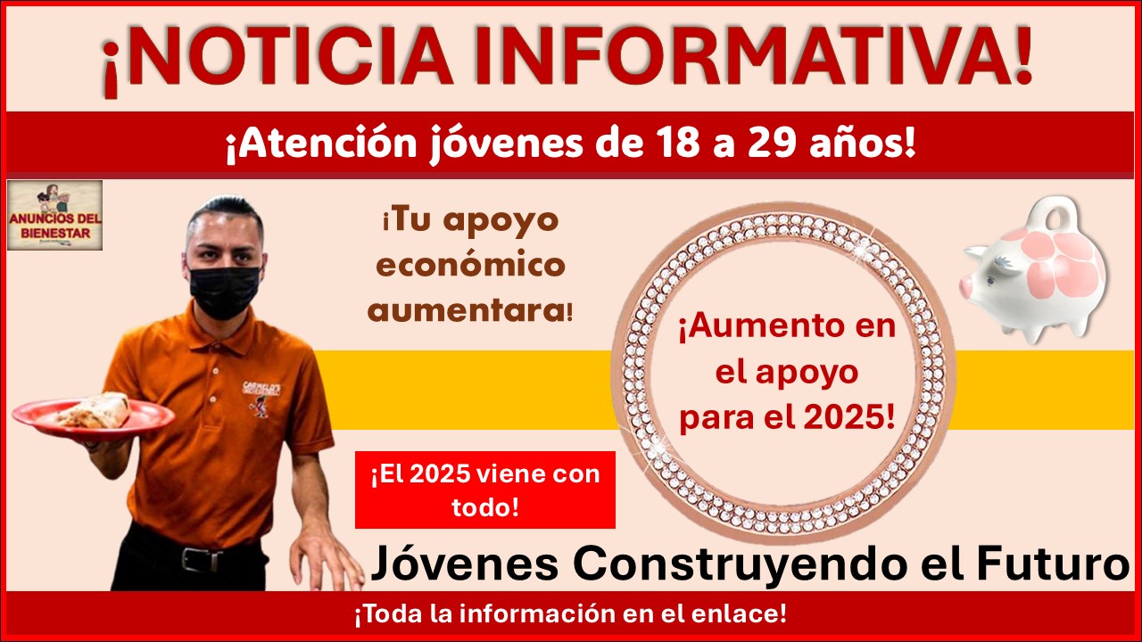 Jóvenes Construyendo el Futuro aumenta su apoyo ¡Esto es lo que recibirán en 2025!