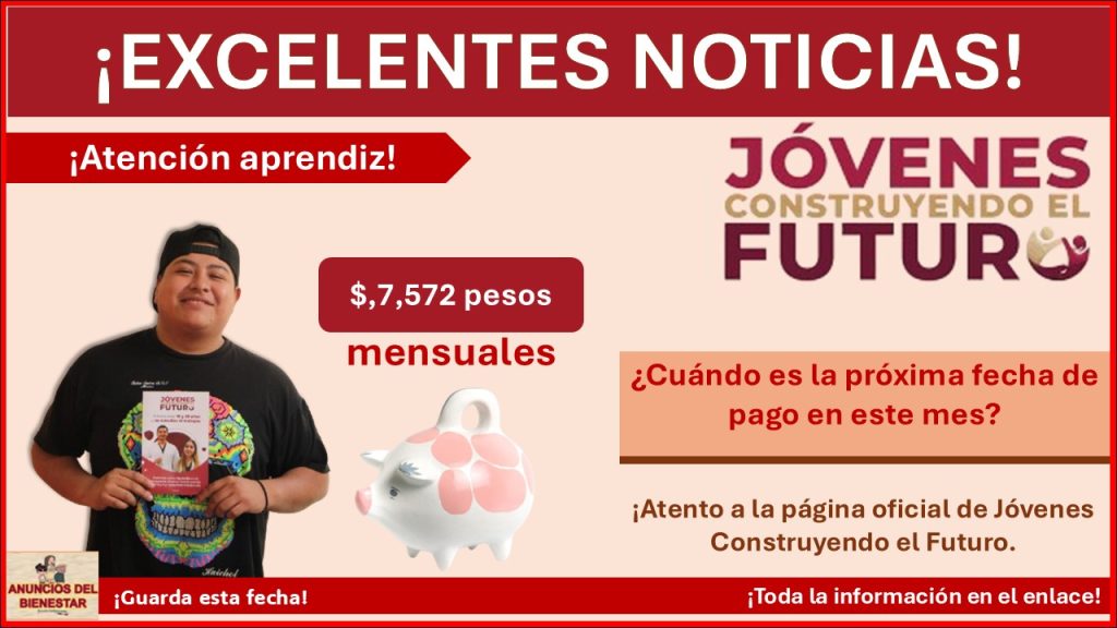 Jóvenes Construyendo el Futuro – ¿Cuándo es la próxima fecha de pago en este mes?