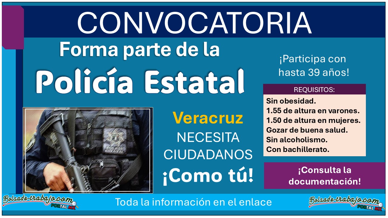 LA SSP de Veracruz ha lanzado su convocatoria de reclutamiento para unirse a la policía estatal del estado ¡Estos son los requisitos para aplicar!