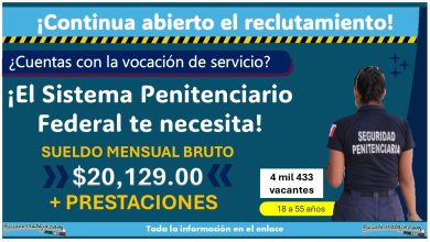 LA SSPC mantiene abierta su convocatoria de reclutamiento para el Sistema Penitenciario Federal ¡Salarios de hasta $20,129!