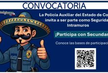 La Policía Auxiliar del Estado de Colima invita a ser parte de sus filas como Seguridad Intramuros con estudios mínimos de Secundaria ¡Conoce las bases de participación!