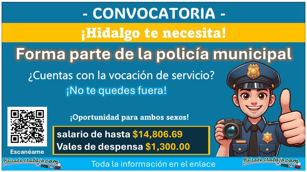 La Policía Municipal de Ixmiquilpan, Hidalgo, está ofreciendo salario de $14,806.69 – Conoce la convocatoria completa: requisitos y documentos solicitados