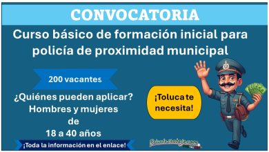 La Policía Municipal de Toluca invita a participar a aspirantes con hasta 40 en el curso de formación inicial para policía de proximidad municipal ¡solo hay 200 vacantes! Aquí toda la información