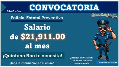 La Secretaría de Seguridad Ciudadana de Quintana Roo invita a ser policía estatal preventiva con goce de sueldo de $21,911.00 netos al mes - Conoce el punto de reclutamiento en el estado de Veracruz