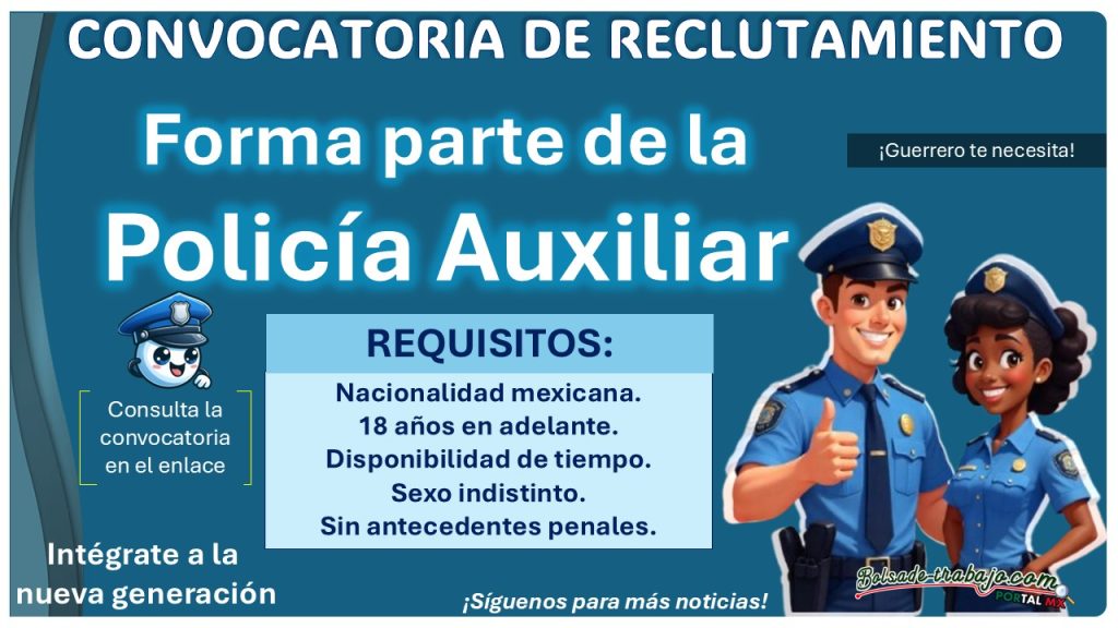 La Secretaría de Seguridad Pública de Guerrero invita a formar parte de su policía auxiliar ¡Oportunidad para hombres y mujeres!