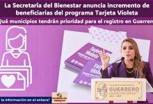 La Secretaría del Bienestar anuncia incremento de beneficiarias del programa Tarjeta Violeta ¿Qué municipios tendrán prioridad para el registro en Guerrero?