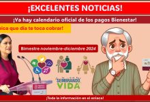 La Secretaría del Bienestar ha lanzado su calendario oficial de pagos bienestar - Bimestre noviembre-diciembre 2024/Ubica que día te toca cobrar