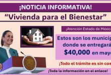 Mejoramiento de Vivienda 2025 en Edomex: Estos son los municipios donde se entregarán $40,000 en mayo