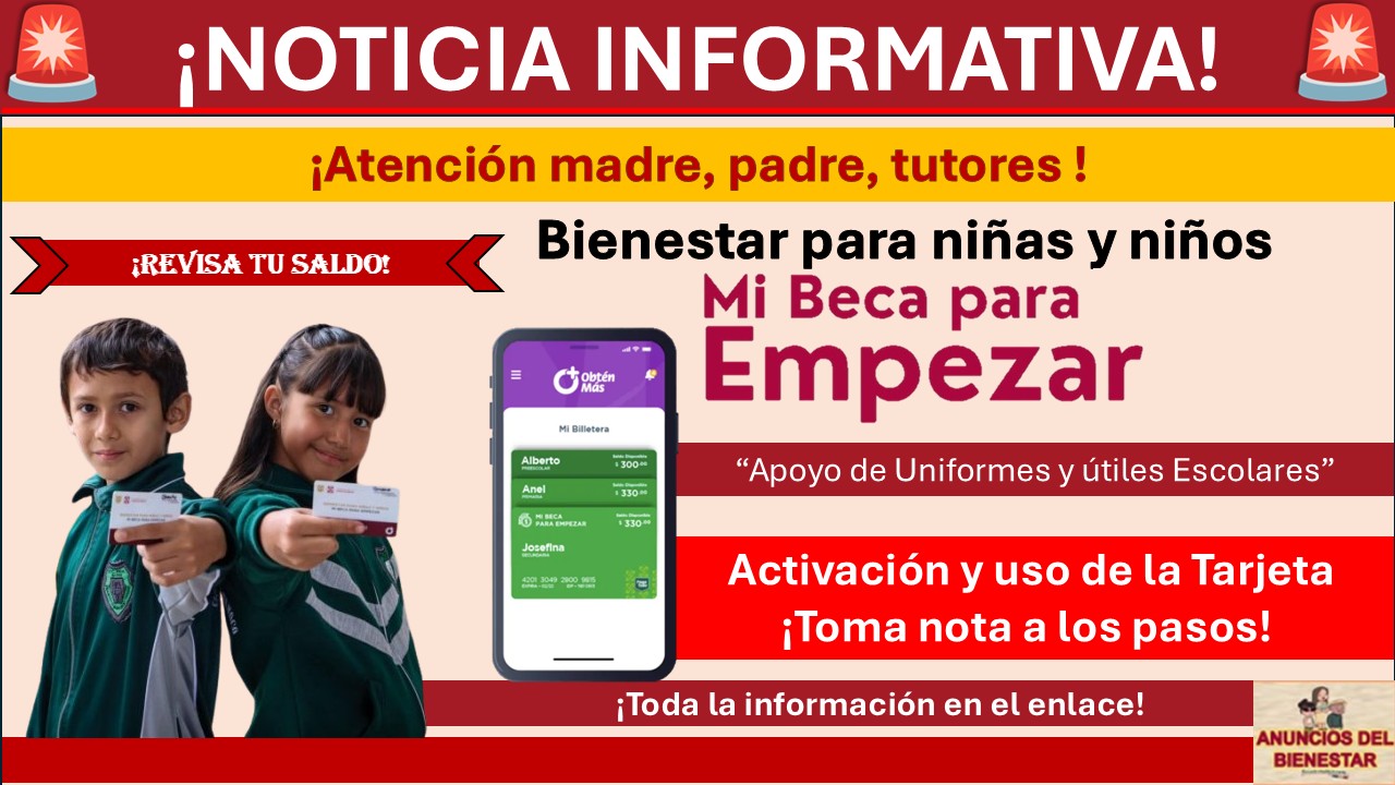 Mi Beca para Empezar: Activación y uso de la Tarjeta de Útiles y Uniformes Escolares ¡Toma nota a los pasos! 1 Mi Beca para Empezar: Activación y uso de la Tarjeta de Útiles y Uniformes Escolares ¡Toma nota a los pasos!