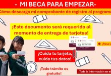 Mi Beca para Empezar - ¿Cómo descargo mi comprobante de registro al programa? ¡Este documento será requerido al momento de entrega de tarjetas!