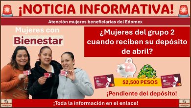 Mujeres con Bienestar: ¿Mujeres del grupo 2 cuando reciben su depósito de abril?