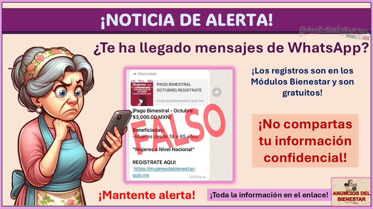 Mujeres con Bienestar - ¿Te ha llegado mensajes de WhatsApp? ¡Mantente alerta ante los mensajes falsos! Conoce toda la información aquí