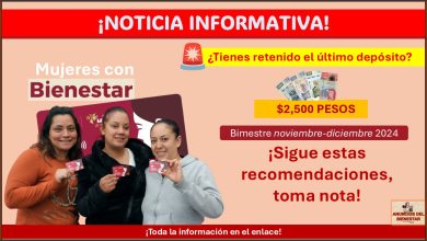 Mujeres con Bienestar ¿Tienes retenido el último depósito? ¡Sigue estas recomendaciones!