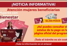 Mujeres con Bienestar: ¡Así puedes consultar el estatus de tu pago en la página oficial del programa!