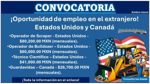 Oferta de Trabajo en el extranjero (Estados Unidos y Canadá) con salarios de hasta $80,200.00 MXN mensuales – Servicio Nacional de Empleo Puebla lanza convocatoria con 4 ofertas de empleo, conoce cuales son y como aplicar con Secundaria – Bachillerato o Carrera Técnica