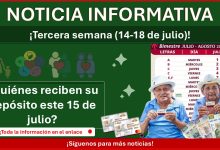 Pagos de Pensiones del Bienestar: ¿Quiénes reciben su depósito este 15 de julio?
