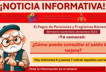 Pagos de Pensiones y Programas Bienestar - ¿Cómo puedo consultar el saldo de la tarjeta?