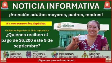 Pensión Adulto Mayor: ¿Quiénes reciben el pago de $6,200 este 9 de septiembre?