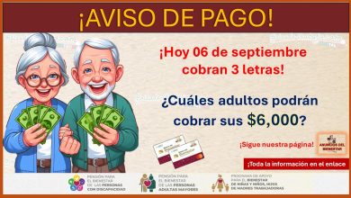 Pensión Adulto Mayor - ¡Hoy 06 de septiembre cobran 3 letras! ¿Cuáles adultos podrán cobrar sus $6,000?