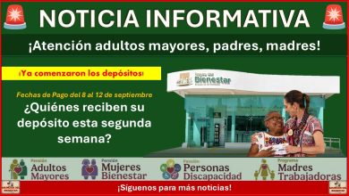 Pensión Bienestar: Fechas de Pago del 8 al 12 de septiembre ¿Quiénes reciben su depósito esta segunda semana?