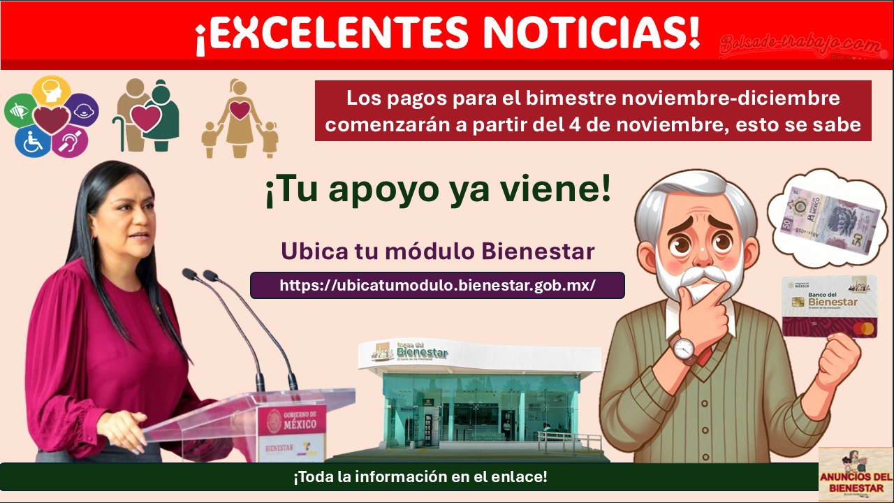 vPensión Bienestar: Los pagos para el bimestre noviembre-diciembre comenzarán a partir del 4 de noviembre, esto se sabe