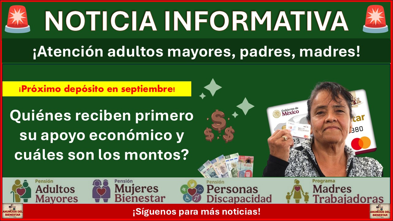 Pensión Bienestar septiembre: ¿Quiénes reciben primero su apoyo económico y cuáles son los montos? 1 Pensión Bienestar septiembre: ¿Quiénes reciben primero su apoyo económico y cuáles son los montos?