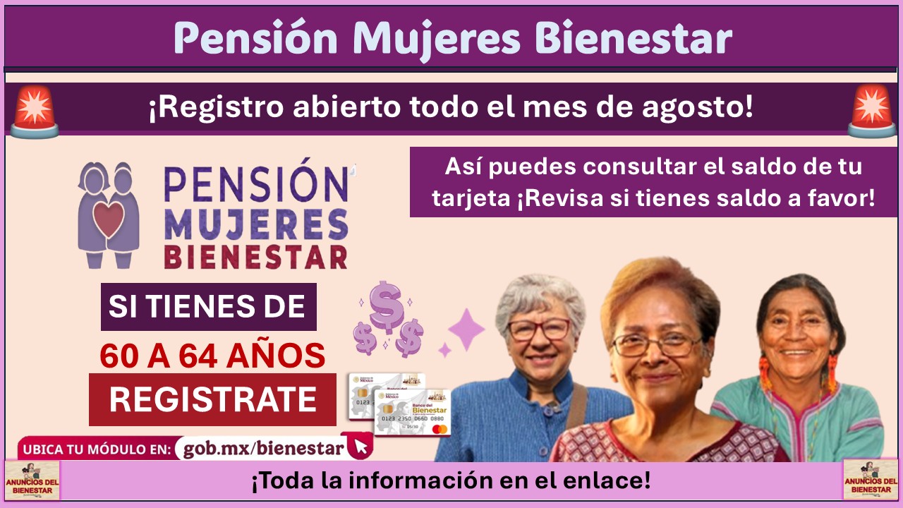 Pensión Mujeres Bienestar: Así puedes consultar el saldo de tu tarjeta ¡Revisa si tienes saldo a favor! 1 Pensión Mujeres Bienestar: Así puedes consultar el saldo de tu tarjeta ¡Revisa si tienes saldo a favor!