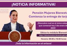 Pensión Mujeres Bienestar: Comienza la entrega de tarjetas ¡Este es el único estado que comenzó hoy 3 de enero de 2025!