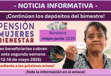 Pensión Mujeres Bienestar: Estas beneficiarias cobran en esta segunda semana (12-16 de mayo 2025)