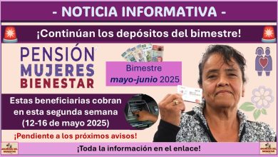 Pensión Mujeres Bienestar: Estas beneficiarias cobran en esta segunda semana (12-16 de mayo 2025)