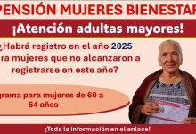 Pensión Mujeres Bienestar - ¿Habrá registro en este año para mujeres que no alcanzaron a registrarse en 2024