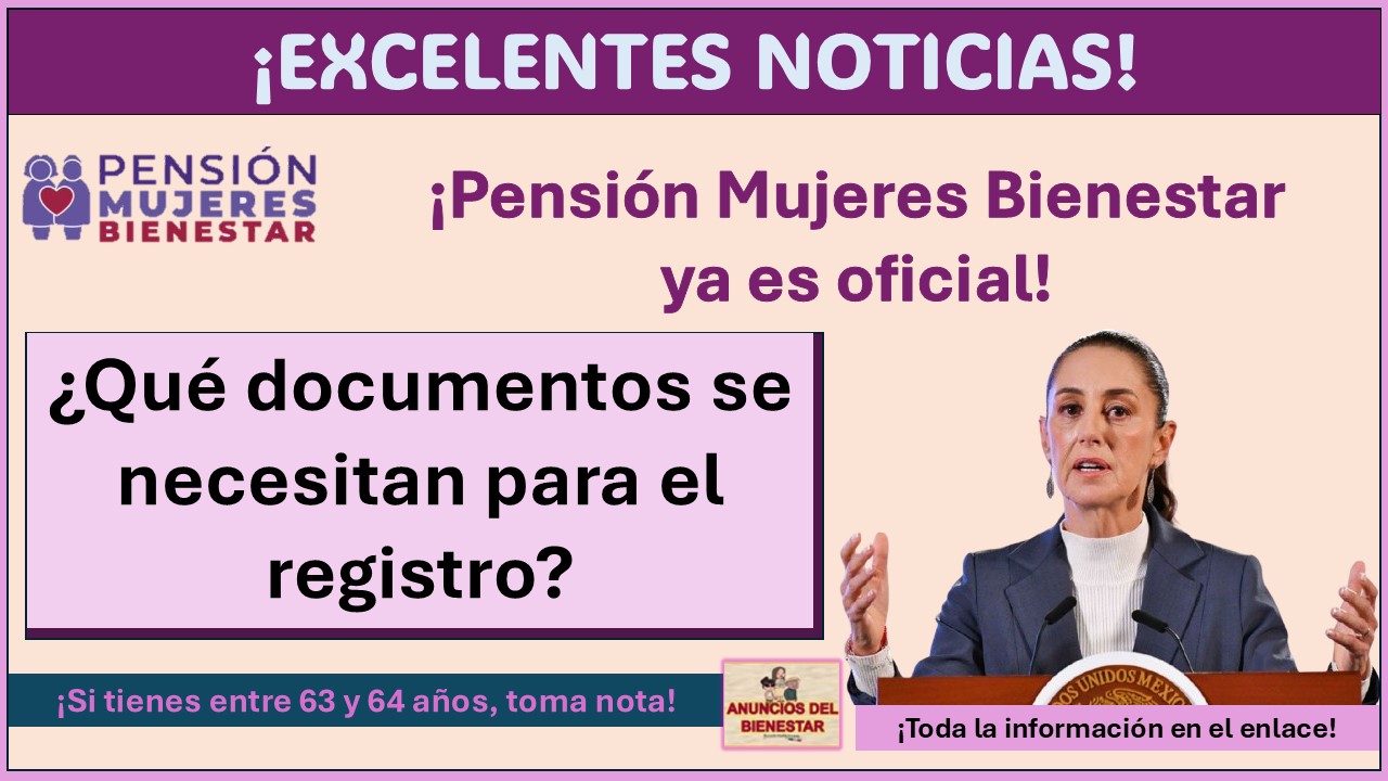 Pensión Mujeres Bienestar - ¿Qué documentos se necesitan para el registro? ¡Toda la información aquí!