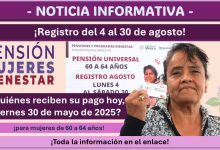 Pensión Mujeres Bienestar: ¿Quiénes reciben su pago hoy, viernes 30 de mayo de 2025?