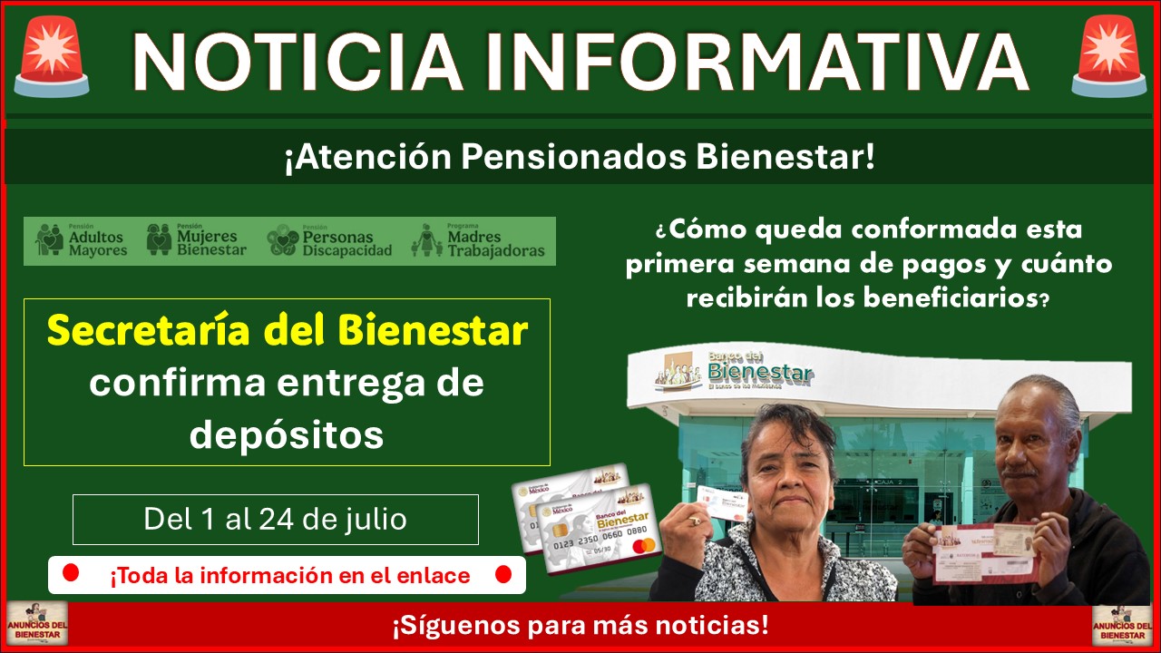 Pensión del Bienestar Julio 2025: ¿Cómo queda conformada esta primera semana de pagos y cuánto recibirán los beneficiarios?