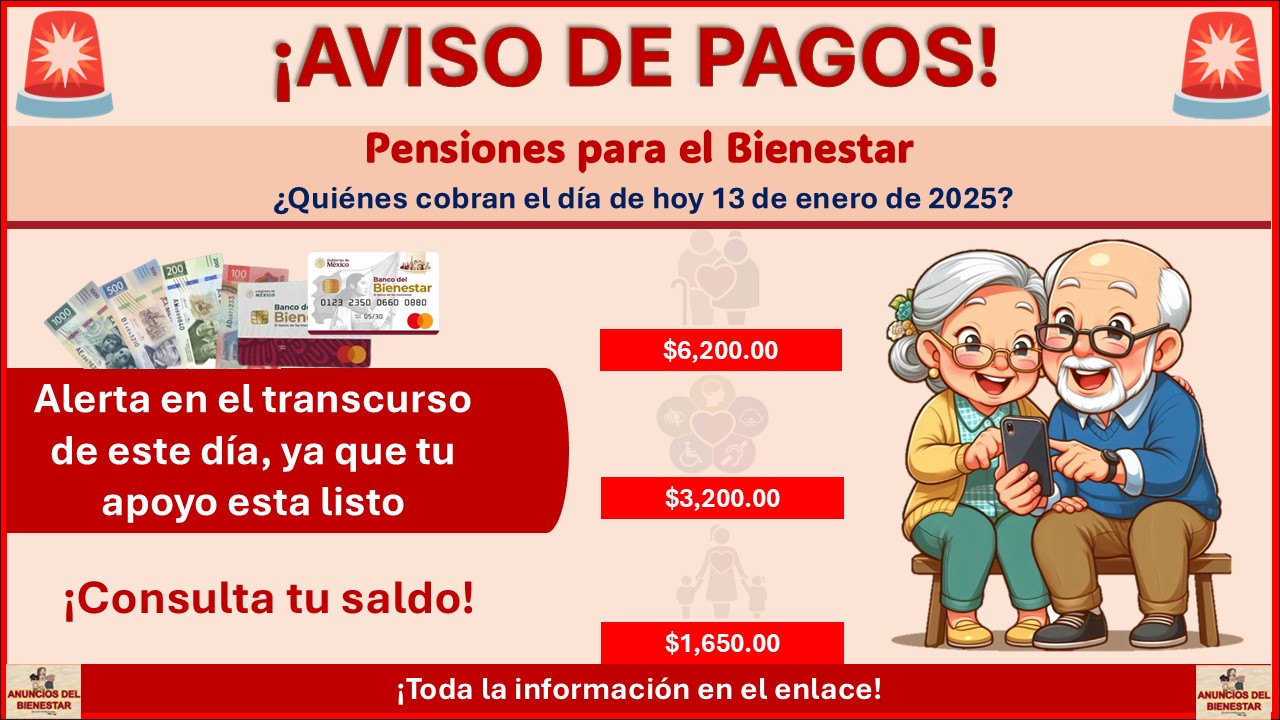 Pensión para el Bienestar: Adultos Mayores, personas con Discapacidad y Madres Trabajadoras ¿Quiénes cobran el pago de su pensión hoy 13 de enero?