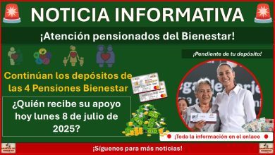 Pensiones del Bienestar: ¿Quién recibe su apoyo hoy lunes 8 de julio de 2025?