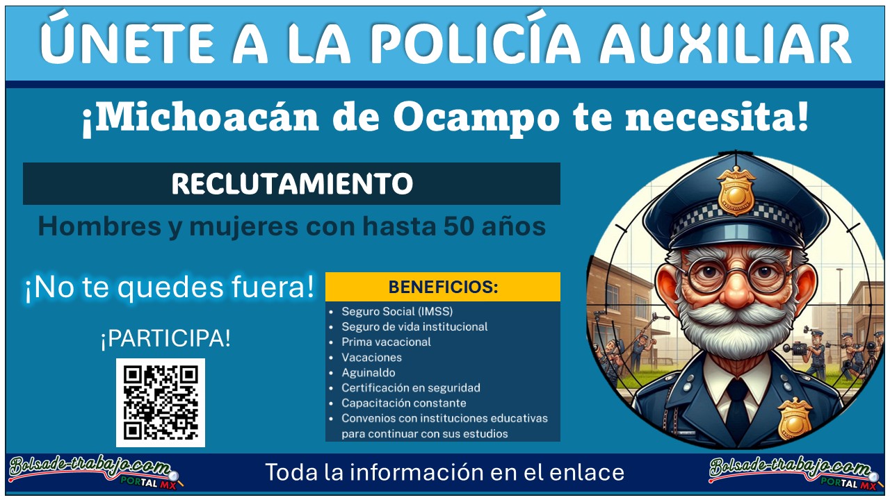 ¿Quieres ser policía auxiliar? Conoce la convocatoria de reclutamiento permanente de Michoacán en la que aceptan a expolicías y exmilitares con hasta 50 años