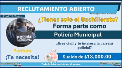 ¿Quieres ser policía municipal? El municipio de Peribán, Michoacán, está invitando a su convocatoria de reclutamiento, ¡puedes aplicar con hasta 55 años!