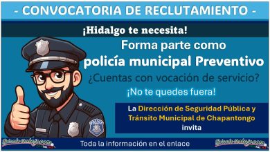 ¿Radicas en Hidalgo? Conoce la convocatoria de reclutamiento policial del municipio de Chapantongo