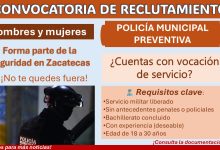 Reclutamiento a la policía municipal preventiva de Sombrerete, Zacatecas para expolicías y exmilitares ¡Estudios mínimos de Bachillerato y hasta 38 años!