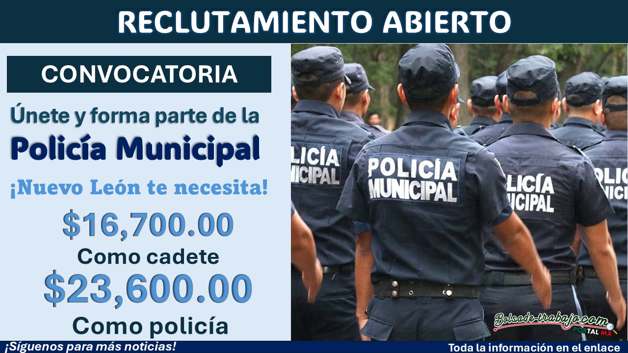 Reclutamiento en Pesquería, Nuevo León ¡Gradúate como policía con hasta $23,600! 1 Reclutamiento en Pesquería, Nuevo León ¡Gradúate como policía con hasta $23,600!