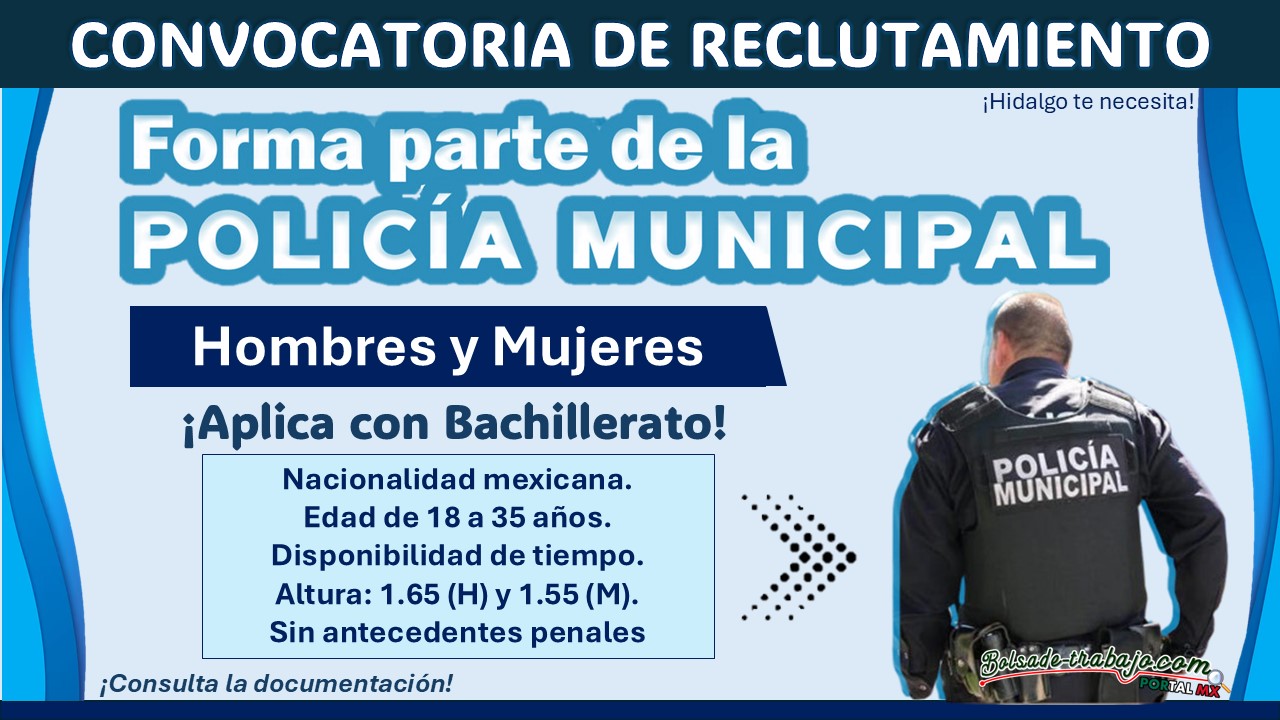 Reclutamiento para aspirantes a policía municipal en Tlaxcoapan, Hidalgo ¡Estos son los requisitos y documentos solicitados! 1 Reclutamiento para aspirantes a policía municipal en Tlaxcoapan, Hidalgo ¡Estos son los requisitos y documentos solicitados!