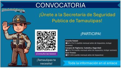 Reclutamiento para ser parte de la Secretaría de Seguridad Pública de Tamaulipas – Sueldos de hasta $25,176.75 (sueldo mensual antes de impuestos, incluye raciones)