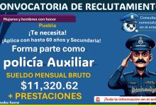 Reclutamiento policial con hasta 60 años – Forma parte de la Policía Auxiliar del Estado de Puebla con sueldo de hasta $11,320.62 al mes ¡Esto necesitas!