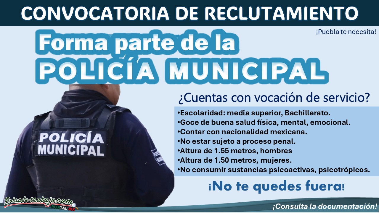 Reclutamiento policial en Amixtlán, Puebla ¡Forma parte de la policía municipal preventiva con hasta 40 años! 1 Reclutamiento policial en Amixtlán, Puebla ¡Forma parte de la policía municipal preventiva con hasta 40 años!