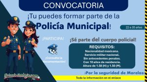 Reclutamiento policial en Morelos, estos son los requisitos solicitados por el municipio de Axochiapan ¡Aplica con Bachillerato!