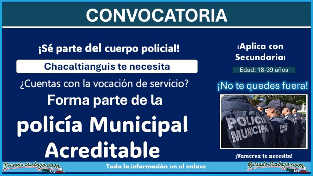 Reclutamiento policial en Veracruz: Conoce la convocatoria de reclutamiento policial del municipio de Chacaltianguis ¡Aplica con hasta 45 años!