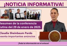 Resumen de la conferencia matutina del 29 de enero de 2025: Claudia Sheinbaum Pardo presenta importantes anuncios